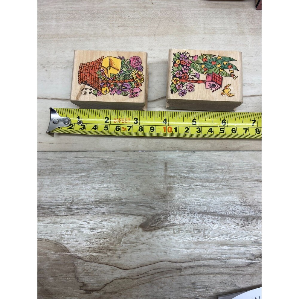 Wood Mounted Rubber Stamps Set Of 4 - Picture 3 of 8